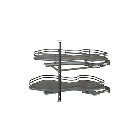 Rev-A-Shelf Steel, Orion Gray, 33 in W, 24.5 in H, 21.85 in D, 21.85 in L, Orion Gray 5372-15-FOG-R